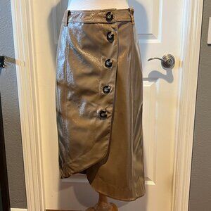 GANNI Asymmetrical Faux-Leather Skirt NWT 40